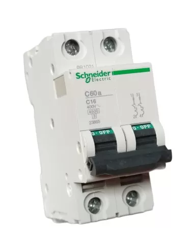 Disjoncteur automatique Schneider C60A 4,5 kA 2P 16 A courbe C 23865